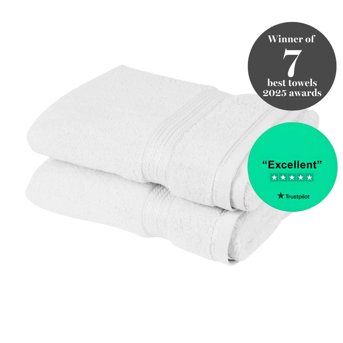 Egyptian Cotton Luxury Bath Sheet, Set of Two, 90 x 165cm