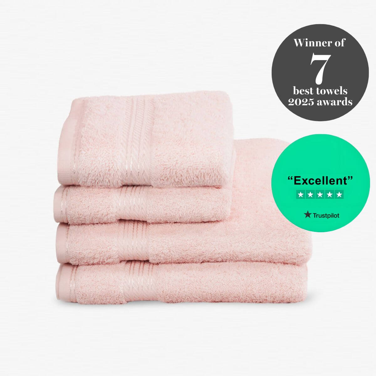 Egyptian Cotton 4 Piece Luxury Bath Towel and Hand Towel Set