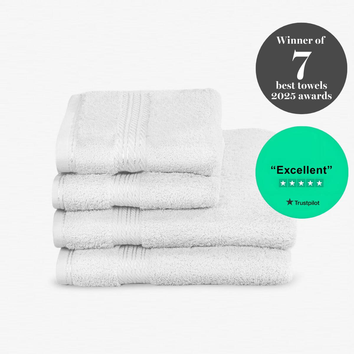 Egyptian Cotton 4 Piece Luxury Bath Towel and Hand Towel Set