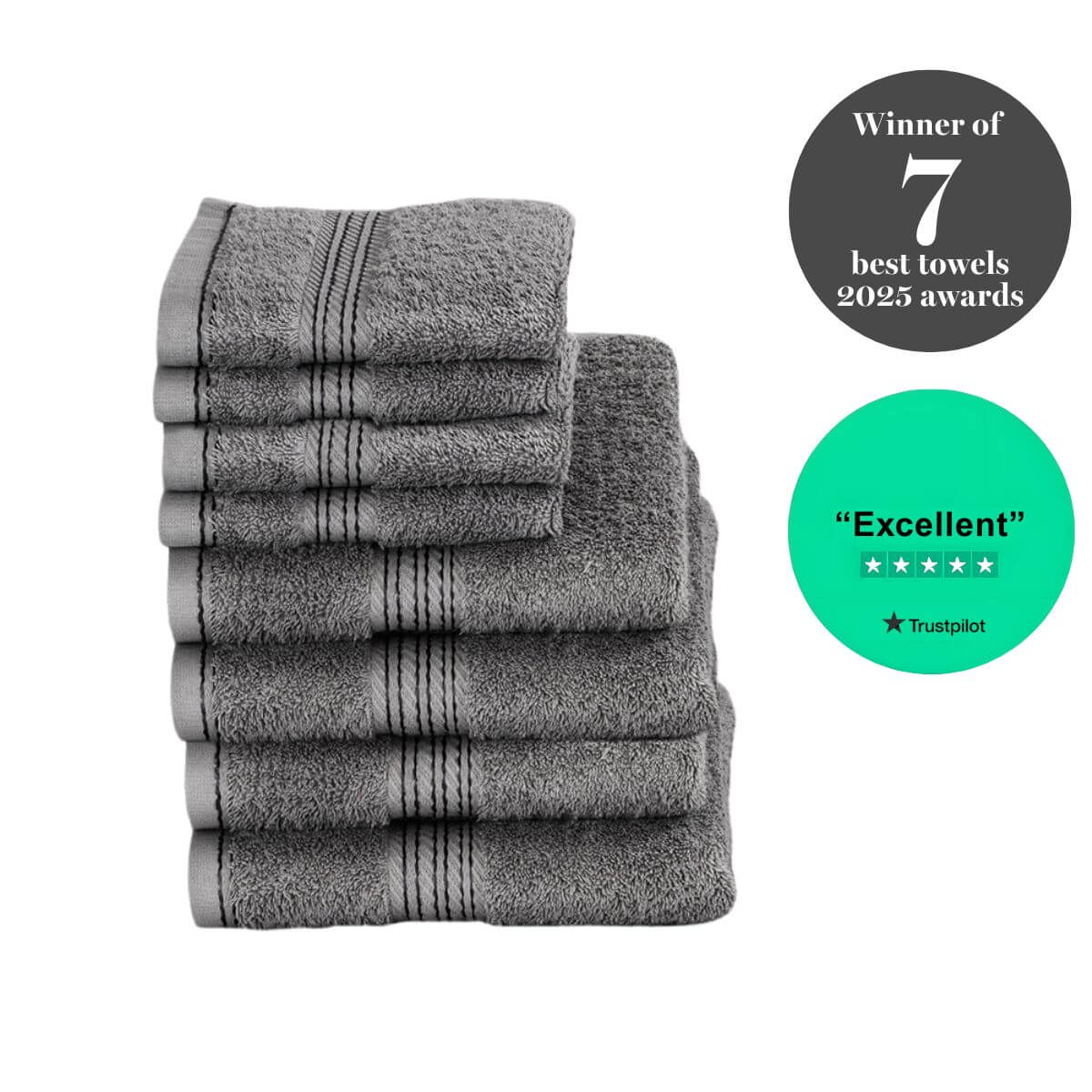 Egyptian Cotton 8 Piece Luxury Hand Towel and Face Towel Set