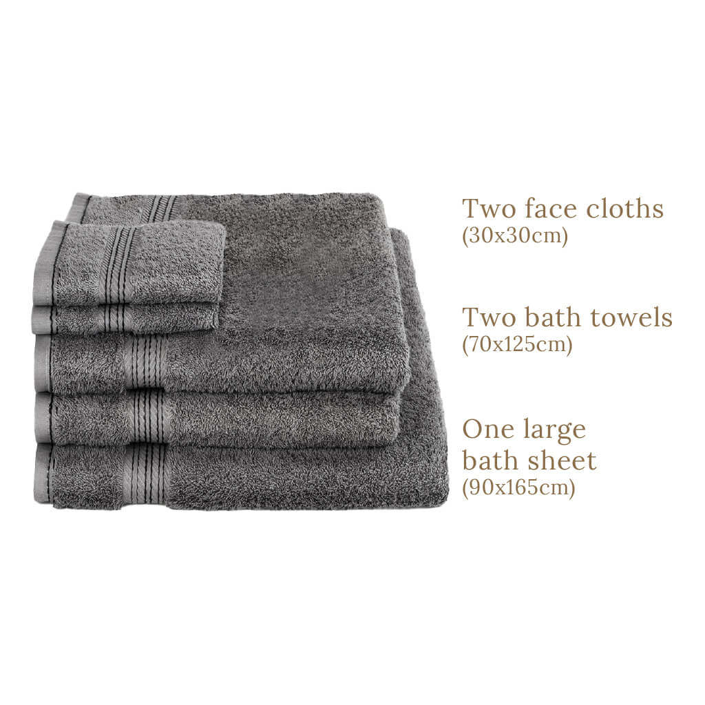 Egyptian Cotton 5 Piece Luxury Bath Towel Set