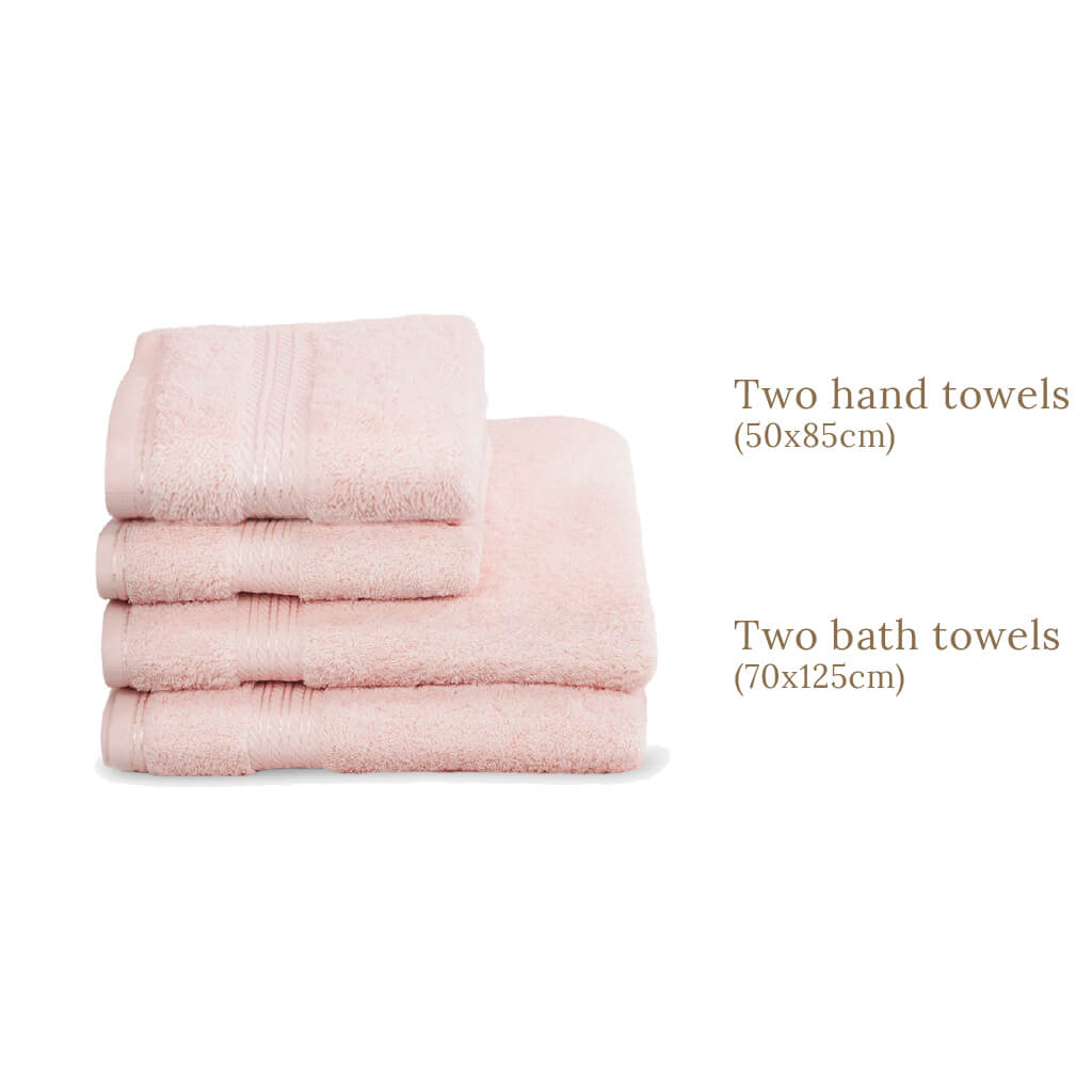 Egyptian Cotton 4 Piece Luxury Bath Towel and Hand Towel Set
