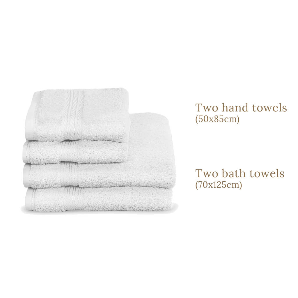 Egyptian Cotton 4 Piece Luxury Bath Towel and Hand Towel Set
