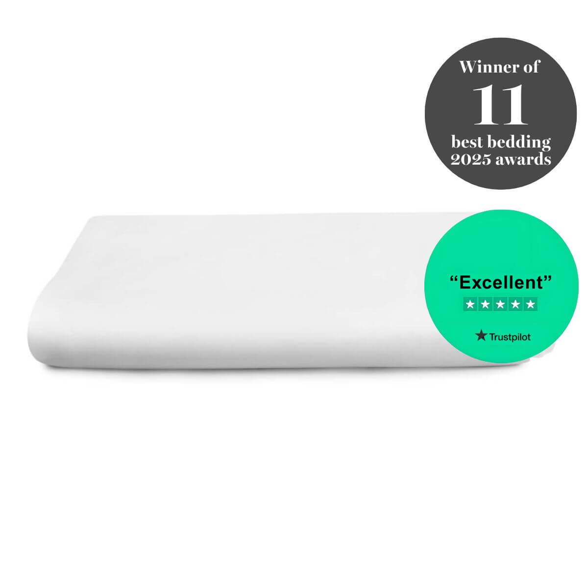Egyptian Cotton 500 Thread Count Sateen Luxury Extra Deep 40cm Fitted Sheet, Pure White