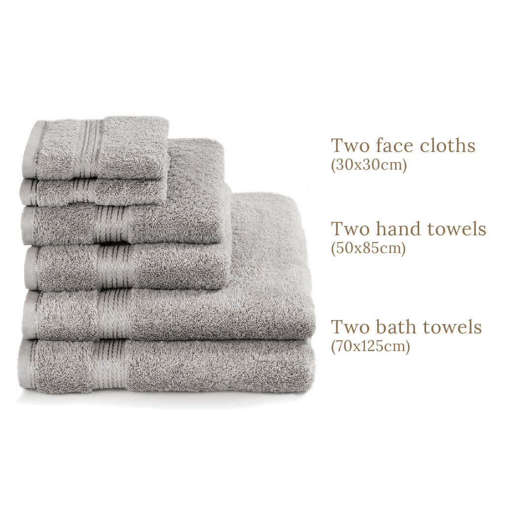Egyptian Cotton 6 Piece Luxury Bath Towel Set
