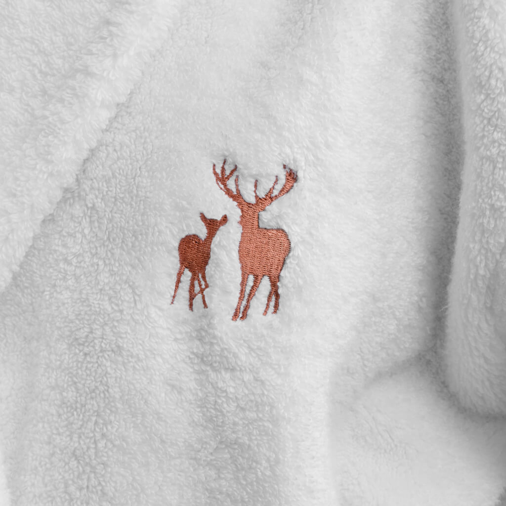 Unisex Zero Twist Cotton Towel Dressing Gown, Pure White