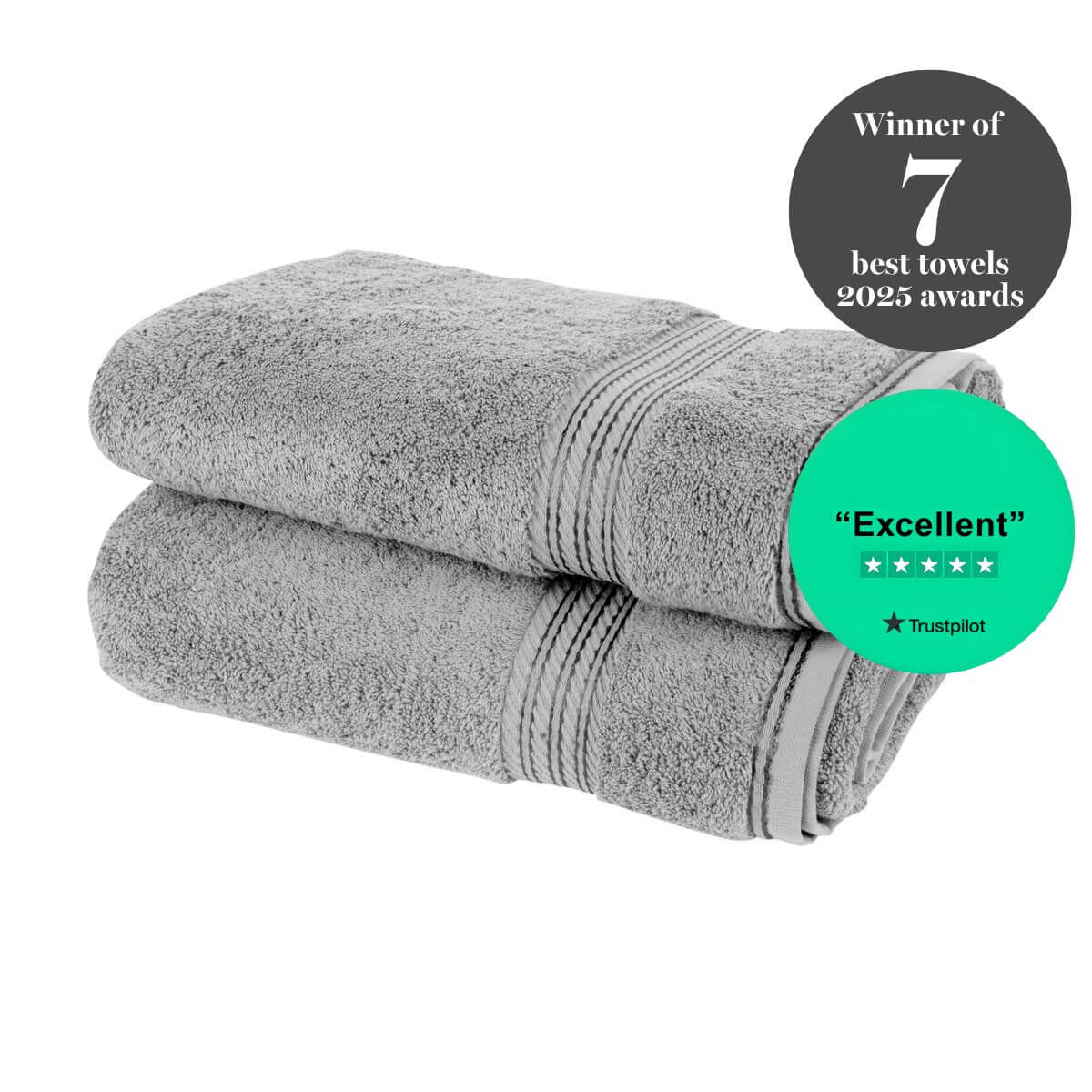 Egyptian Cotton Luxury Bath Sheet, Set of Two, 90 x 165cm
