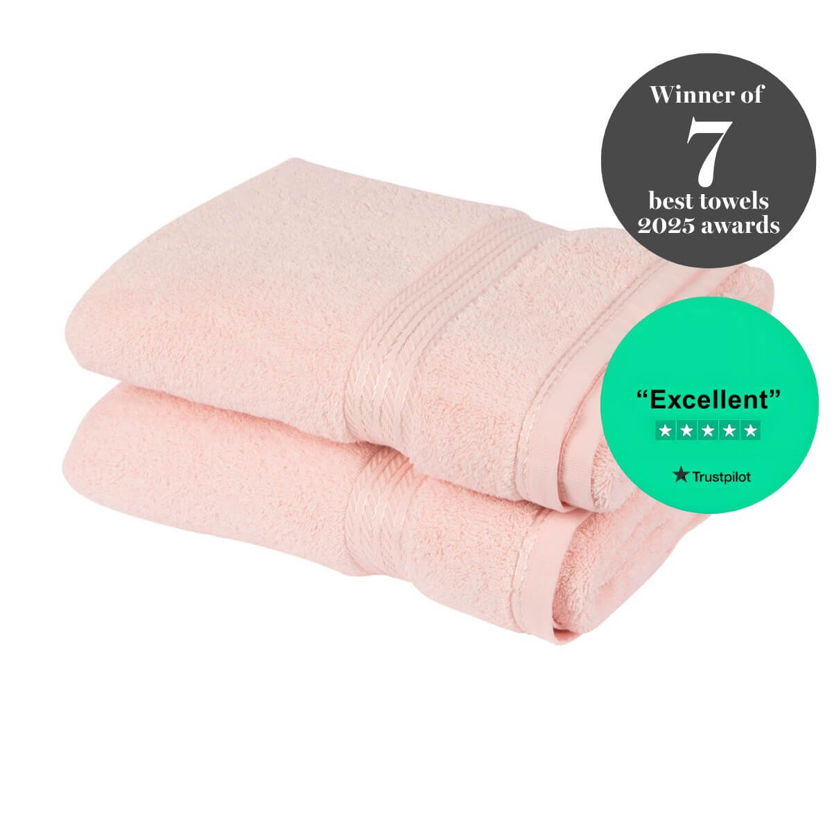 Egyptian Cotton Luxury Bath Towel, Set of Two, 70 x 125cm