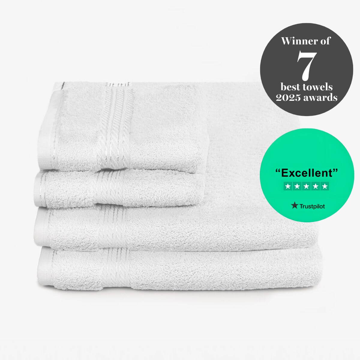 Egyptian Cotton 4 Piece Luxury Bath Sheet and Hand Towel Set