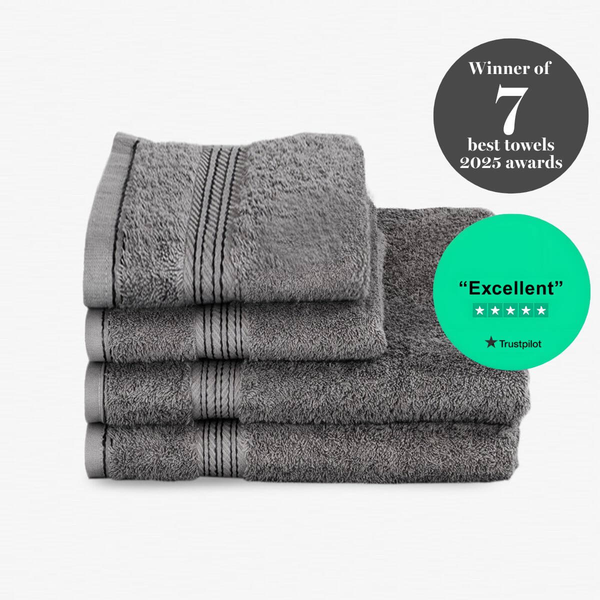Egyptian Cotton 4 Piece Luxury Bath Towel and Hand Towel Set