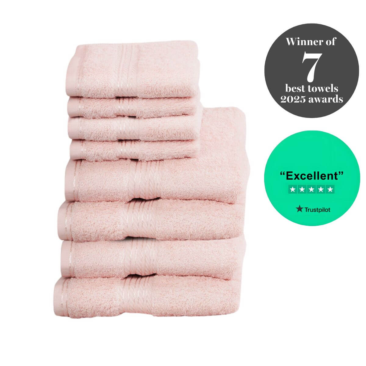 Egyptian Cotton 8 Piece Luxury Hand Towel and Face Towel Set