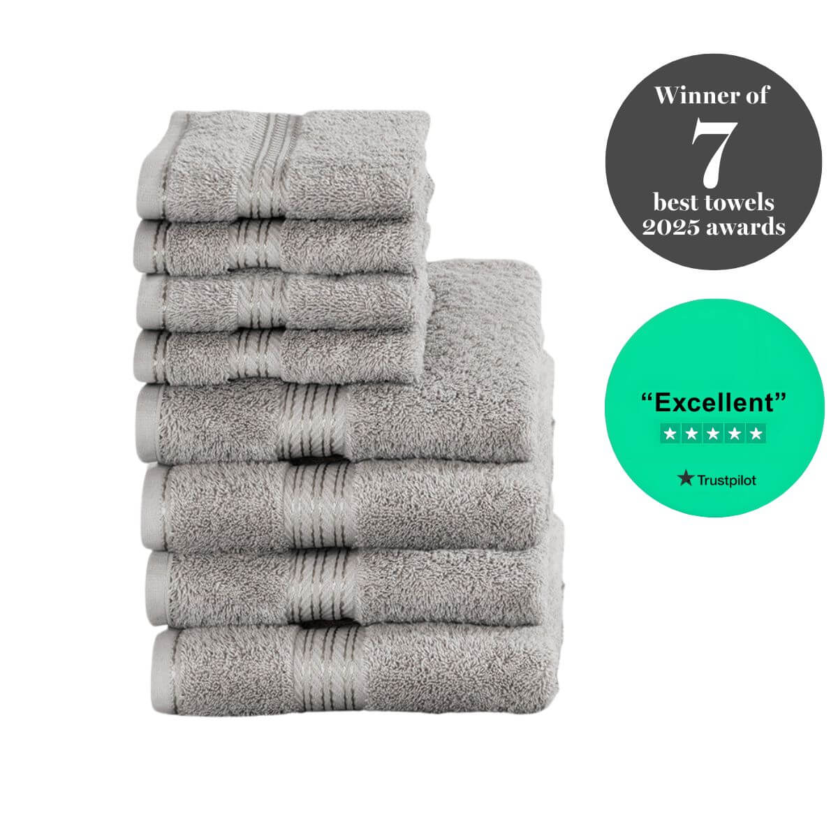 Egyptian Cotton 8 Piece Luxury Hand Towel and Face Towel Set