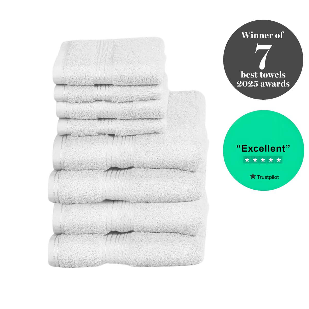 Egyptian Cotton 8 Piece Luxury Hand Towel and Face Towel Set