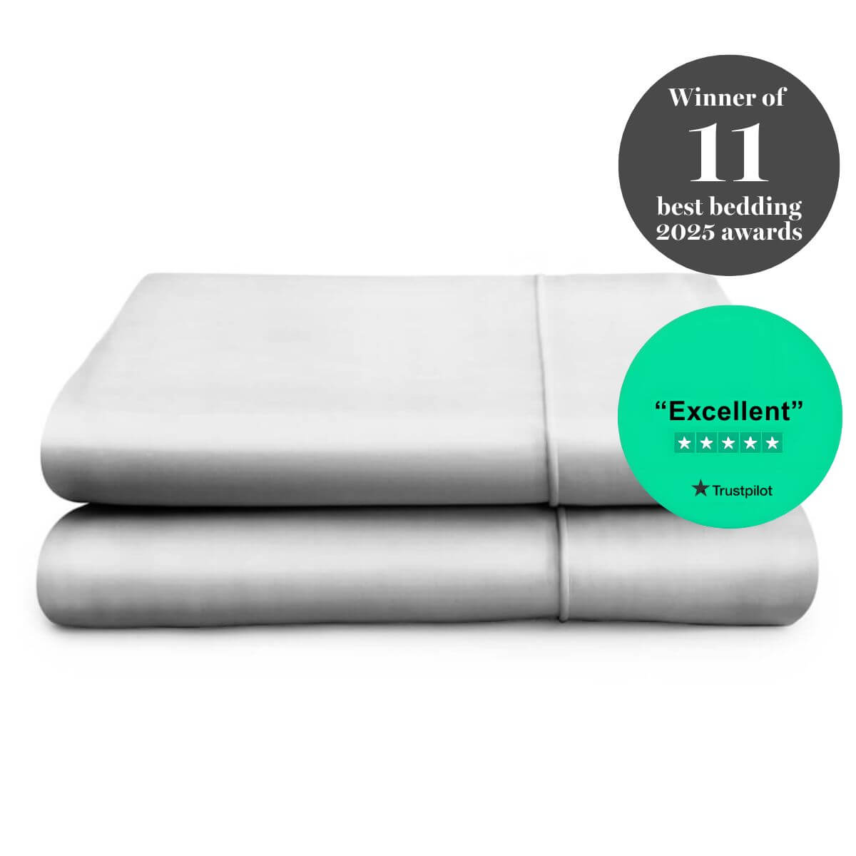 Egyptian Cotton 500 Thread Count Sateen Luxury Duvet Cover, Subtle Grey