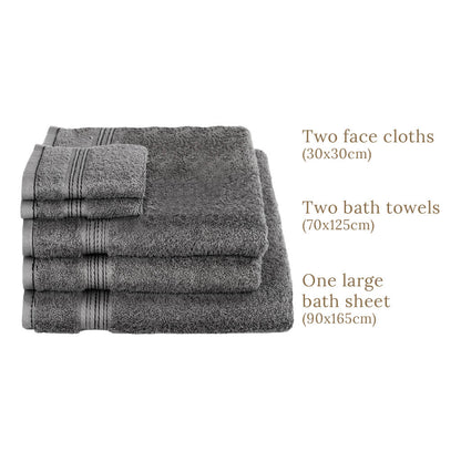 Egyptian Cotton 5 Piece Luxury Bath Towel Set