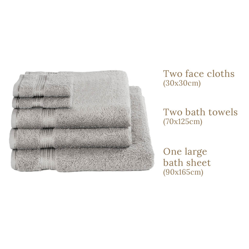Egyptian Cotton 5 Piece Luxury Bath Towel Set