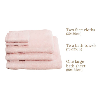 Egyptian Cotton 5 Piece Luxury Bath Towel Set
