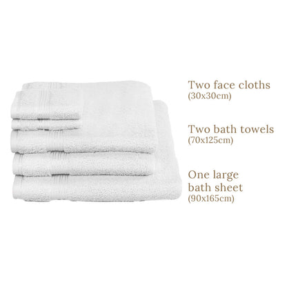 Egyptian Cotton 5 Piece Luxury Bath Towel Set