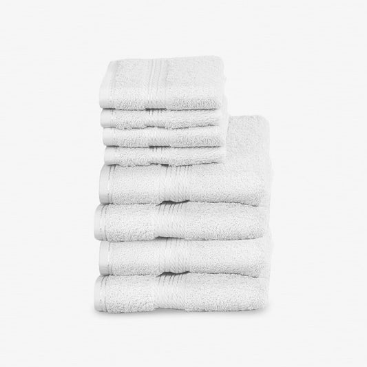 Egyptian Cotton 8 Piece Luxury Hand Towel and Face Towel Set