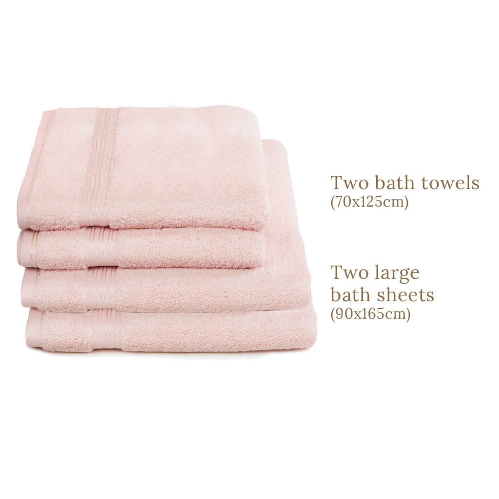 Egyptian Cotton 4 Piece Luxury Bath Sheet and Bath Towel Set