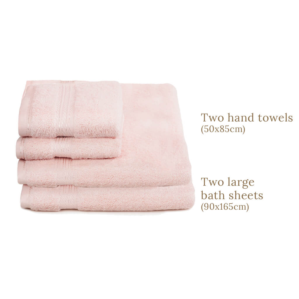 Egyptian Cotton 4 Piece Luxury Bath Sheet and Hand Towel Set