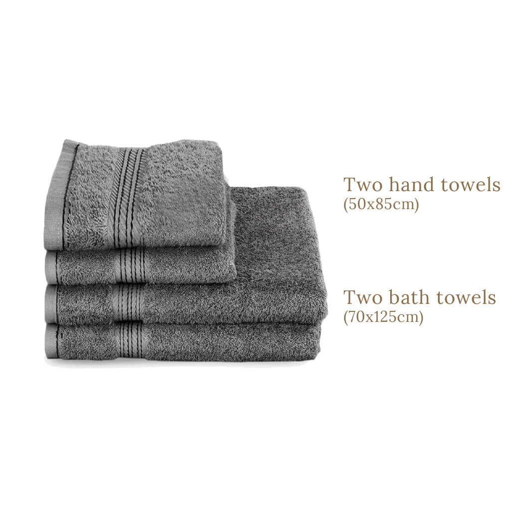 Egyptian Cotton 4 Piece Luxury Bath Towel and Hand Towel Set