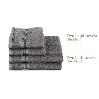 Egyptian Cotton 4 Piece Luxury Bath Towel and Hand Towel Set