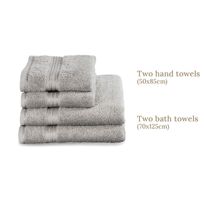 Egyptian Cotton 4 Piece Luxury Bath Towel and Hand Towel Set