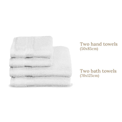 Egyptian Cotton 4 Piece Luxury Bath Towel and Hand Towel Set