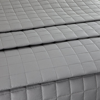 Egyptian Cotton Quilted Bed Throw, Grey & White
