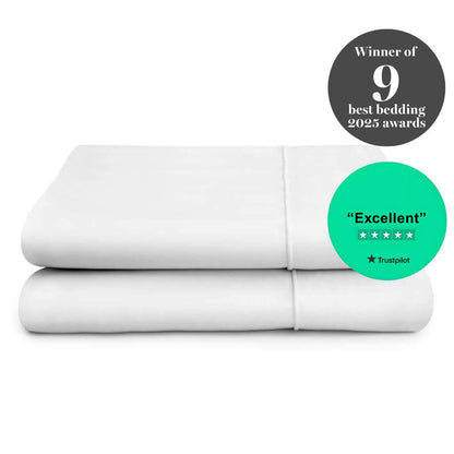 Egyptian Cotton 300 Thread Count Sateen Luxury Duvet Cover, Pure White