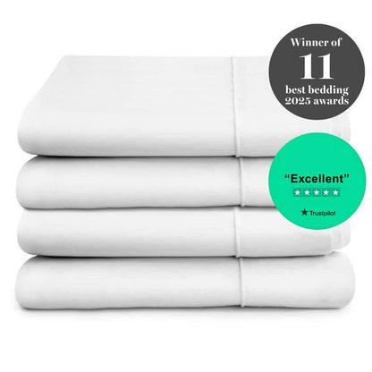 Egyptian Cotton 500 Thread Count Sateen Luxury Duvet Cover, Set of Two, Pure White