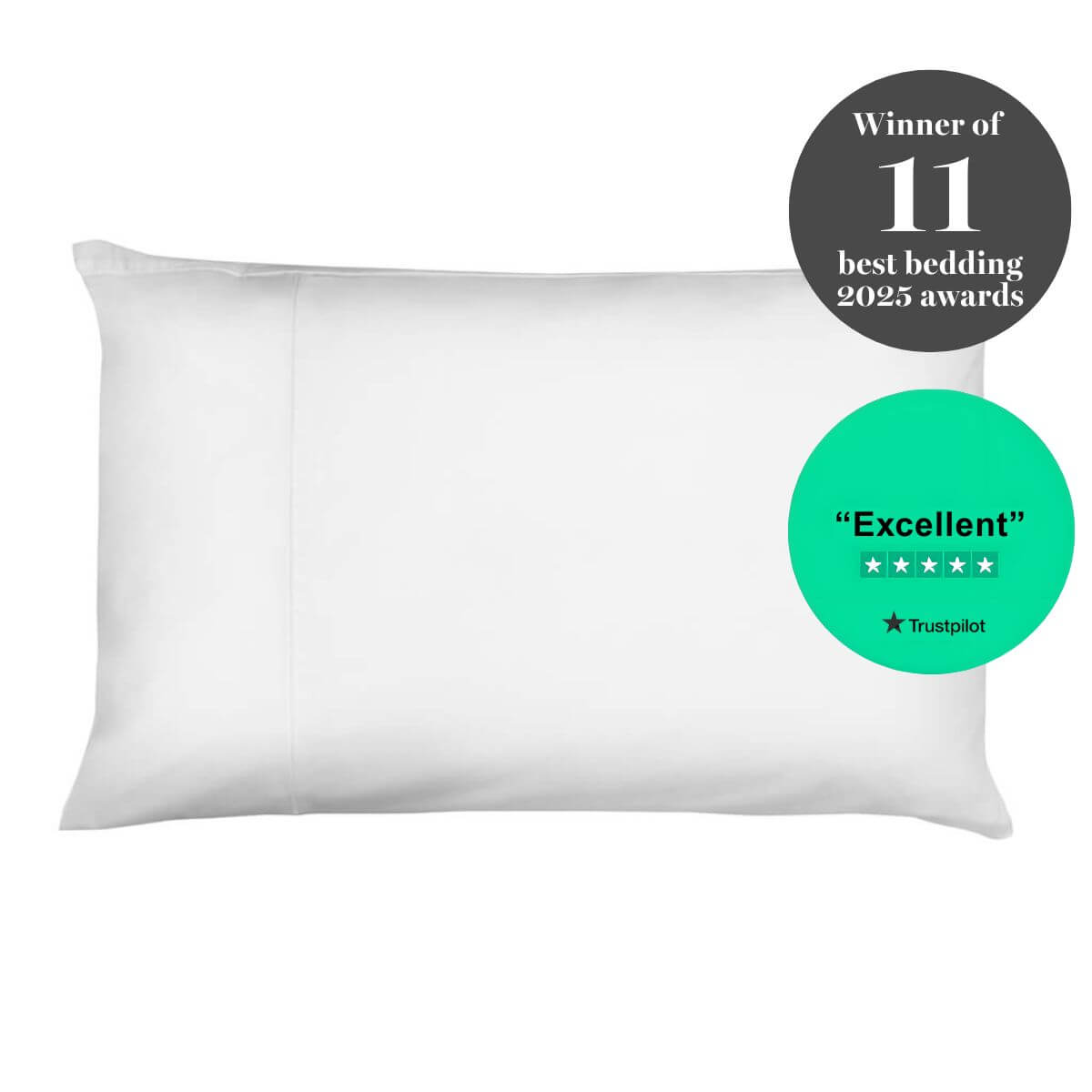 Egyptian Cotton 500 Thread Count Sateen Luxury Standard Pillowcase, Set of Two