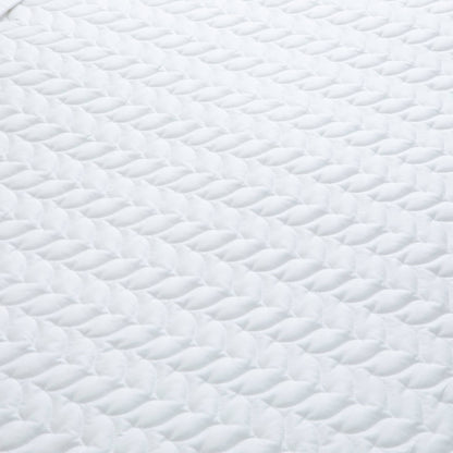 Egyptian Cotton 500 Thread Count Sateen Luxury Duvet Cover and 40cm Deep Fitted Sheet Set With Four Standard Pillowcases + Quilted Bed Throw in Pure White
