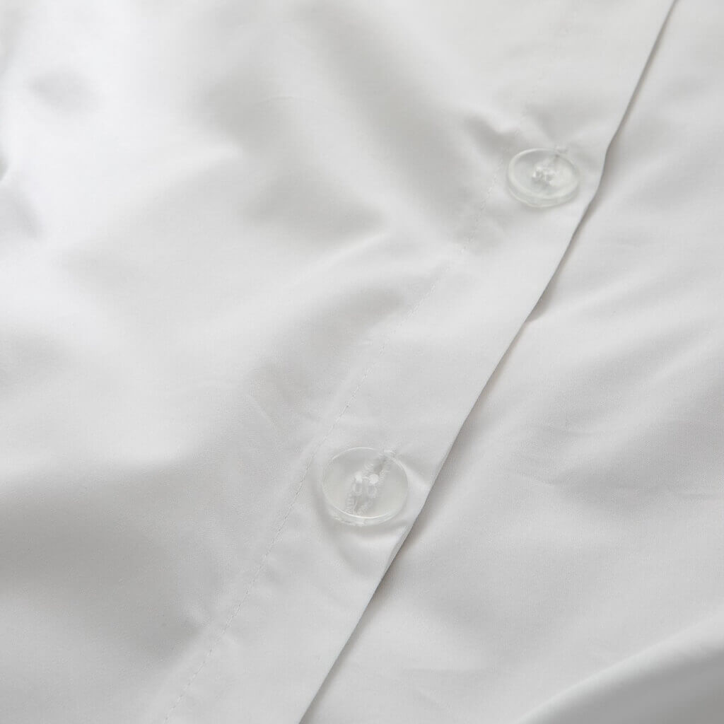 Egyptian Cotton 500 Thread Count Sateen Luxury Duvet Cover and 40cm Deep Fitted Sheet Set With Four Standard Pillowcases, Pure White