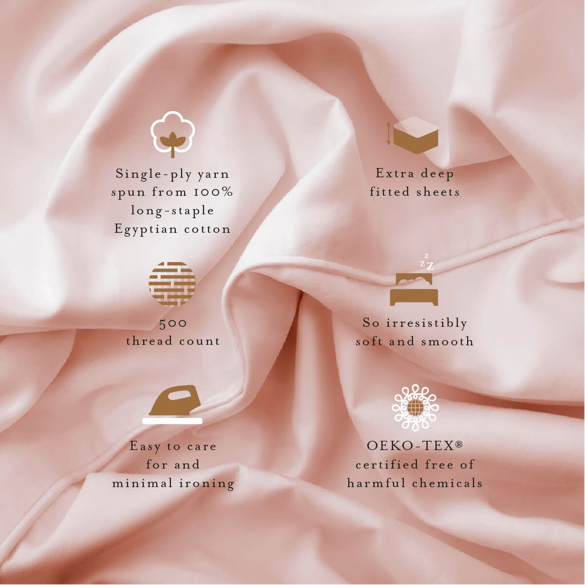 Egyptian Cotton 500 Thread Count Sateen Luxury Duvet Cover and Deep Fitted Sheet Set With Four Standard Pillowcases