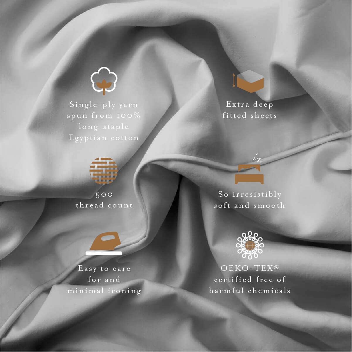 Egyptian Cotton 500 Thread Count Sateen Luxury Duvet Cover and Deep Fitted Sheet Set With Four Standard Pillowcases