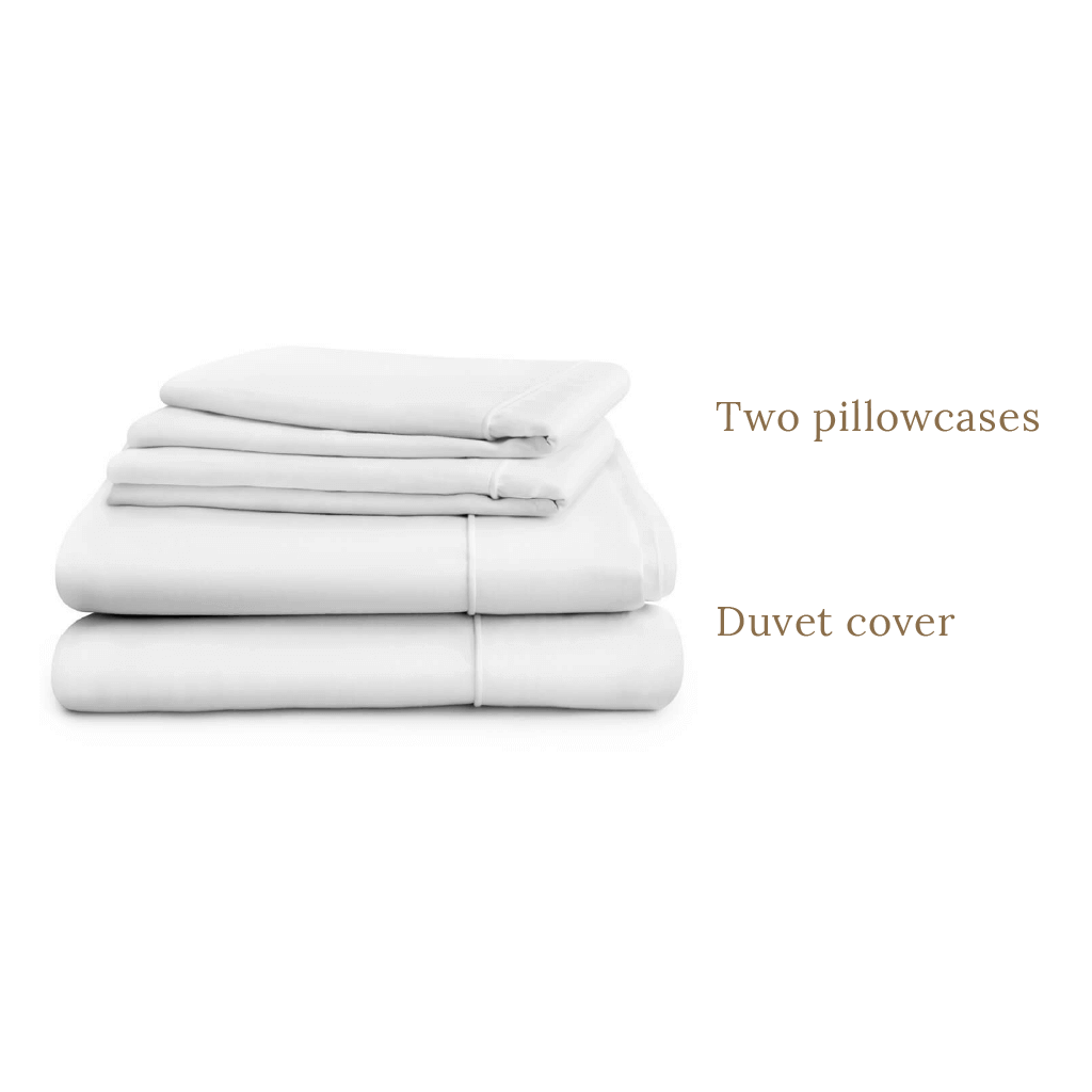 Egyptian Cotton 500 Thread Count Sateen Luxury Duvet Cover and Two Standard Pillowcases, Pure White