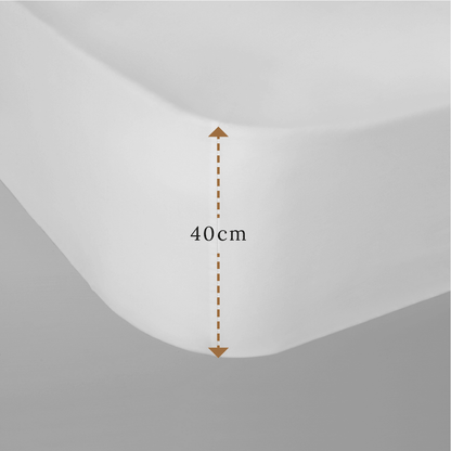 Egyptian Cotton 500 Thread Count Sateen Luxury Extra Deep 40cm Fitted Sheet, Pure White