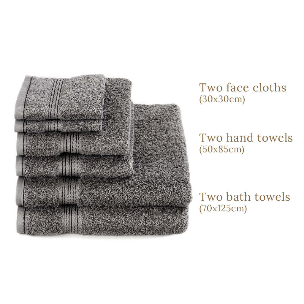 Egyptian Cotton 6 Piece Luxury Bath Towel Set