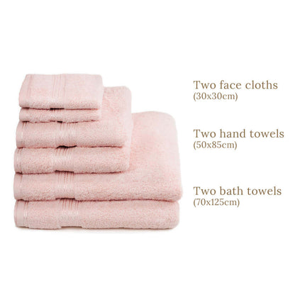 Egyptian Cotton 6 Piece Luxury Bath Towel Set