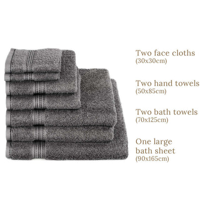 Egyptian Cotton 7 Piece Luxury Bath Towel Set
