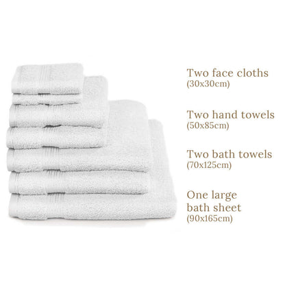 Egyptian Cotton 7 Piece Luxury Bath Towel Set