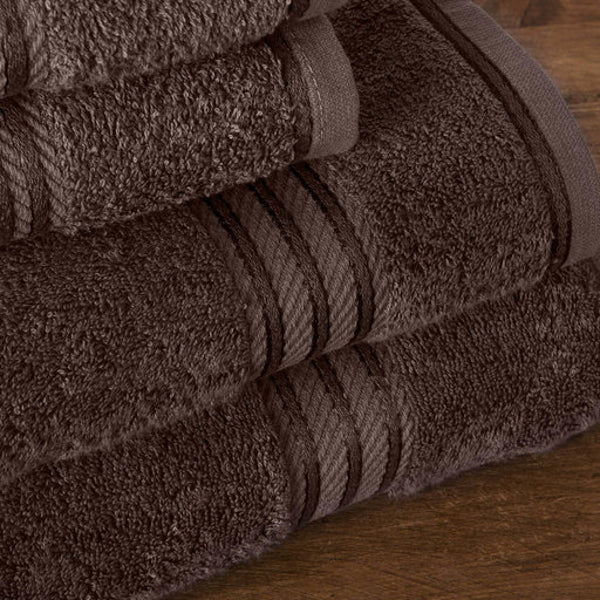 Hampton and Astley 100% Egyptian Cotton 7 Piece Luxury Bath Towel Set, Chocolate