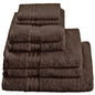 Hampton and Astley 100% Egyptian Cotton 7 Piece Luxury Bath Towel Set, Chocolate