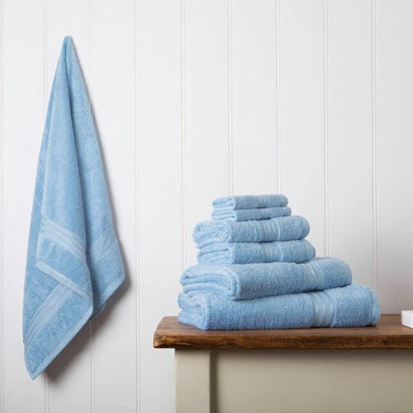 Hampton and Astley 100% Egyptian Cotton 7 Piece Luxury Bath Towel Set, Cobalt Blue