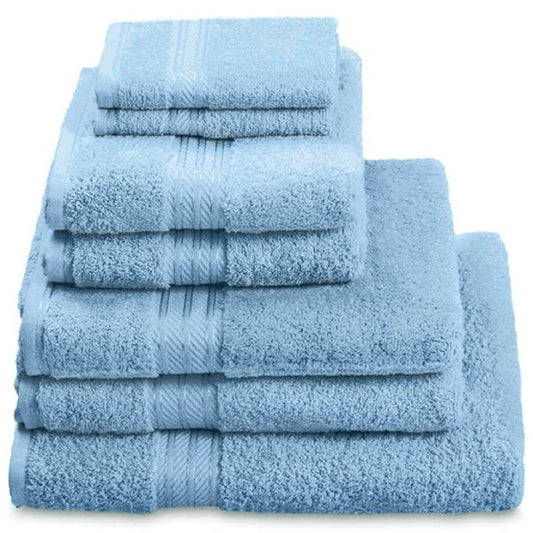 Hampton and Astley 100% Egyptian Cotton 7 Piece Luxury Bath Towel Set, Cobalt Blue