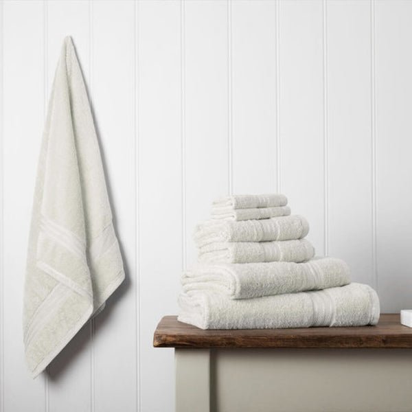 Hampton and Astley 100% Egyptian Cotton 7 Piece Luxury Bath Towel Set, Cream