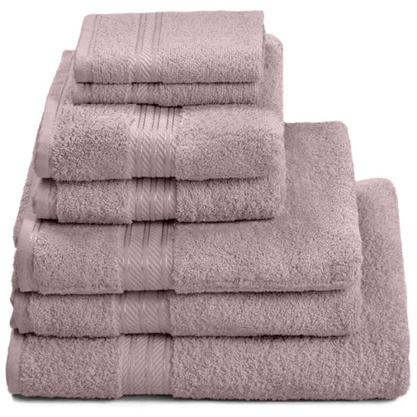 Hampton and Astley 100% Egyptian Cotton 7 Piece Luxury Bath Towel Set, Lavender