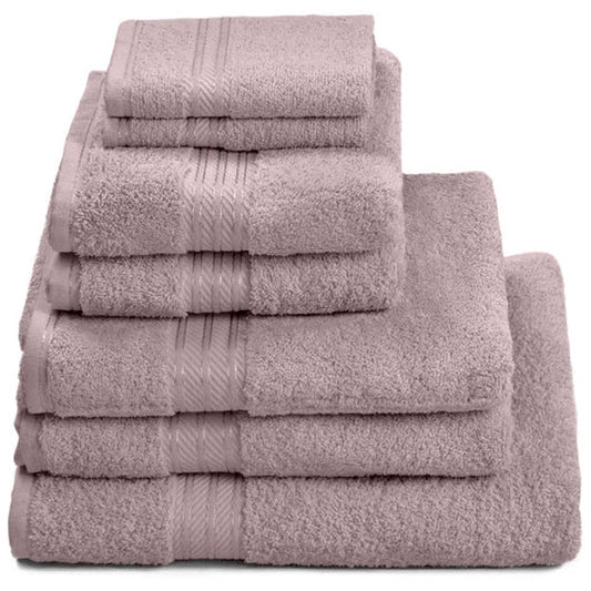 Hampton and Astley 100% Egyptian Cotton 7 Piece Luxury Bath Towel Set, Lavender